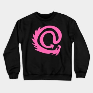 Hot Pink @ At Sign Symbol Cyber Dragon Design Crewneck Sweatshirt